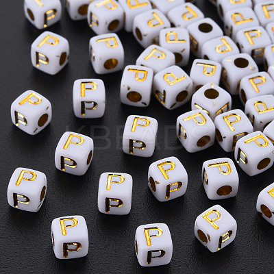 Opaque White Acrylic Beads MACR-Q242-010P-1