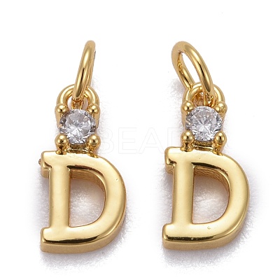 Brass Micro Pave Clear Cubic Zirconia Pendants ZIRC-Z011-35D-1