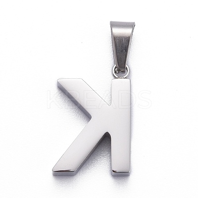 Non-Tarnish 304 Stainless Steel Letter Pendants STAS-H127-K-P-1