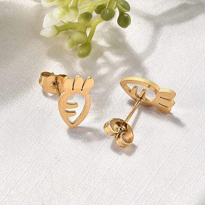 304 Stainless Steel Stud Earrings EJEW-I317-01G-1