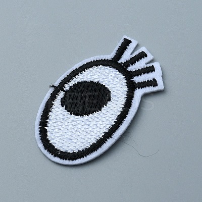 Single Eye Polyester Embroidery Cloth Iron on/Sew on Patches PATC-WH0001-117B-1