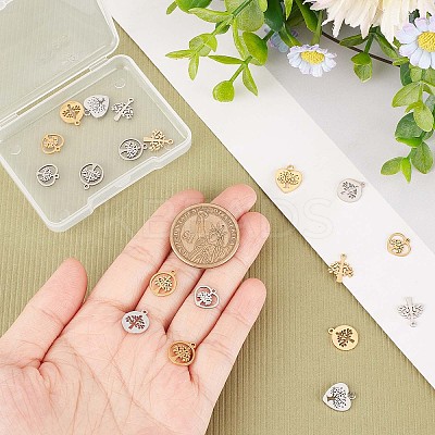20Pcs 10 Style 304 Stainless Steel Charms STAS-CN0001-07-1