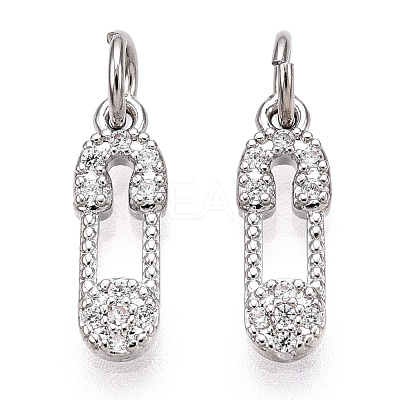 Brass Micro Pave Cubic Zirconia Charms ZIRC-F132-06P-1
