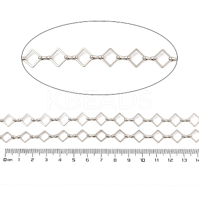 Rack Plating Rhombus Brass Link Chains CHC-M026-01P-01-1
