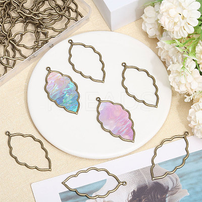 50Pcs Tibetan Style Alloy Open Back Bezel Big Pendants FIND-CA0008-77AB-1