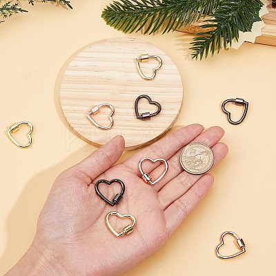 9Pcs 3 Colors Alloy Screw Carabiner Lock Charms FIND-DC0005-63-1