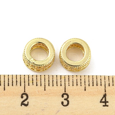 Brass Micro Pave Cubic Zirconia European Beads KK-H452-19G-1