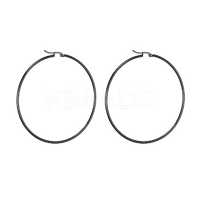 304 Stainless Steel Big Hoop Earrings EJEW-F105-02B-1