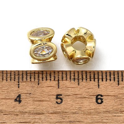 Brass Micro Pave Clear Cubic Zirconia Beads ZIRC-I070-060G-1
