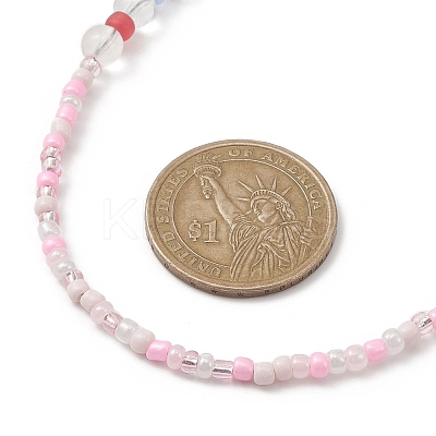 3Pcs 3 Color Natural Quartz Crystal & Glass Seed Beaded Necklaces Set NJEW-JN04344-1