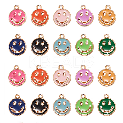 100Pcs 10 Colors Alloy Enamel Pendants ENAM-CJ0001-75-1