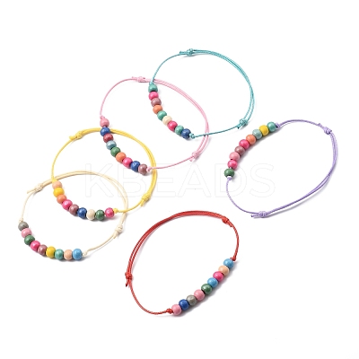Adjustable Korean Waxed Polyester Cord Bracelets BJEW-JB05482-1