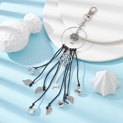 Alloy Leaf & Tree Pendants Decoraiton HJEW-JM01283-02-1