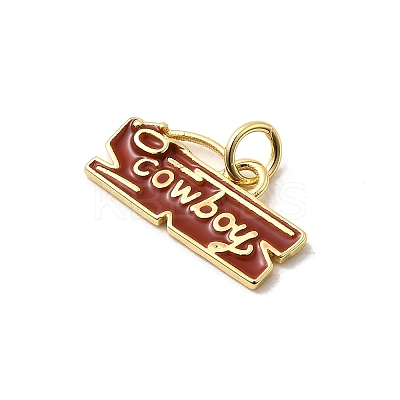 West Cowboy Brass Enamel Pendants KK-A268-04B-G-1