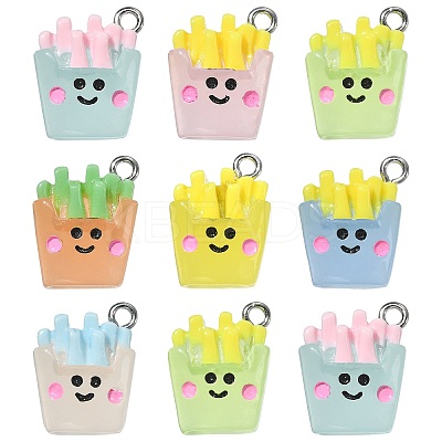 35Pcs 7 Colors Transparent Resin Pendants RESI-CJ0003-14-1