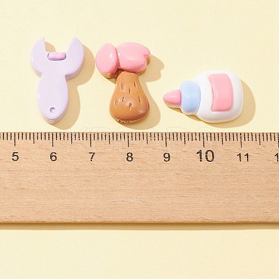 32Pcs 8 Styles Tool Theme Opaque Resin Cabochons CRES-FS0001-04-1