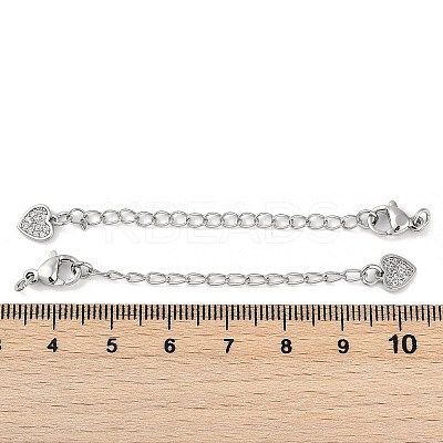 Brass Micro Pave Cubic Zirconia Ends with Chains KK-U043-03P-1