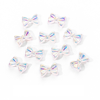 Electroplated Bowknot Resin Cabochons MRMJ-R128-16F-1