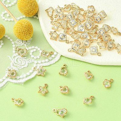 50Pcs 5 Style Rack Plating Iron Charms IFIN-YW0001-98-1