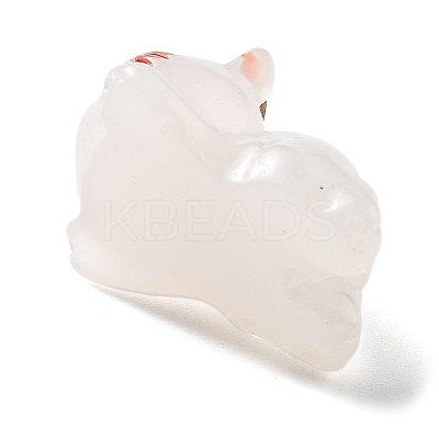 Luminous Resin Lucky Cat Display Decorations DJEW-P020-01A-1