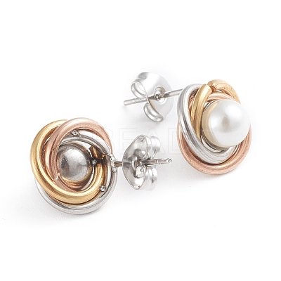 304 Stainless Steel Stud Earrings EJEW-F246-02-1