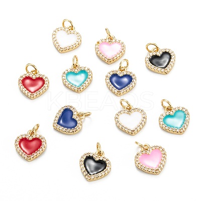 Brass Micro Pave Clear Cubic Zirconia Pendants ZIRC-M115-43G-1