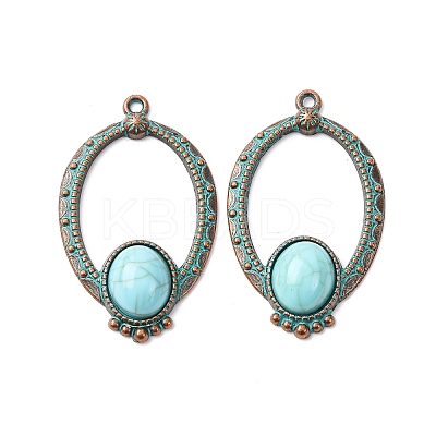 Alloy with Synthetic Turquoise Pendants LS-FIND-B055-01C-1