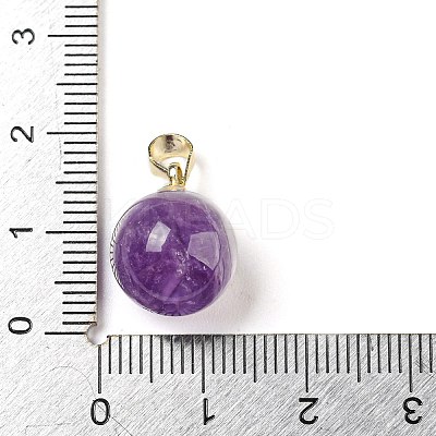 Natural Amethyst Sphere Pendants G-D094-06B-1
