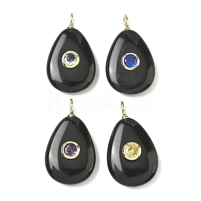 Natural Obsidian Pendants G-H318-04G-01-1