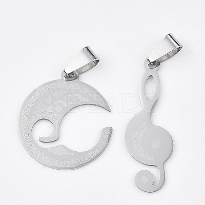 Non-Tarnish 201 Stainless Steel Split Pendants STAS-T048-46-1