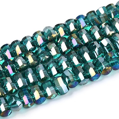 Electroplate Transparent Glass Beads Strands EGLA-N022-09A-B06-1