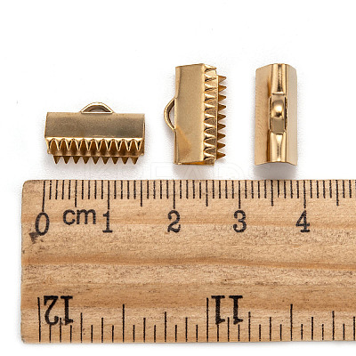 Ion Plating(IP) 304 Stainless Steel Ribbon Crimp Ends X-STAS-F098-04-1