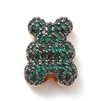 Brass Micro Pave Cubic Zirconia Beads ZIRC-C004-03G-1