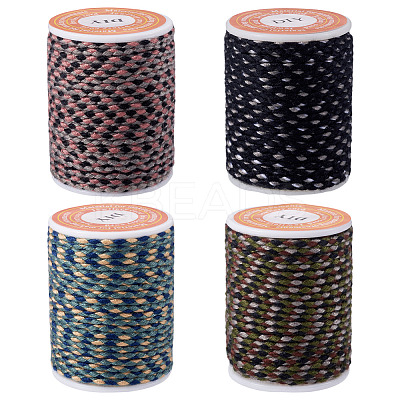 4 Rolls 4 Colors 4-Ply Polycotton Cord with Metallic Thread OCOR-TA0003-06A-1