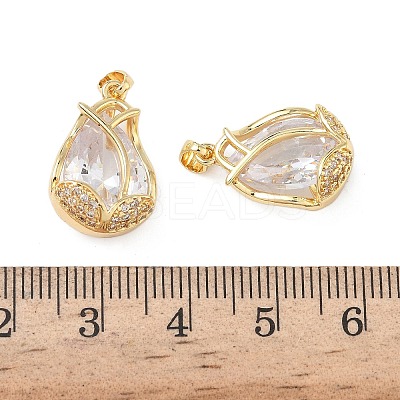 Brass Micro Pave Cubic Zirconia Pendants KK-L256-06G-1