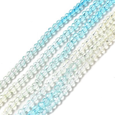 Transparent Gradient Color Glass Beads Strands GLAA-H021-01B-23-1