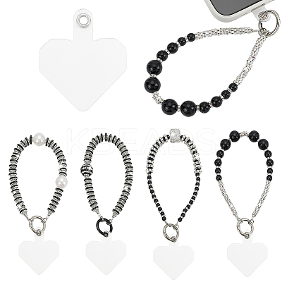 4 Bags 4 Styles Rhinestone & ABS Plastic Beads Beads Mobile Straps AJEW-AR0002-73-1
