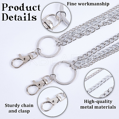Alloy Multilayer Chain Belts for Pants AJEW-WH20018-128P-1