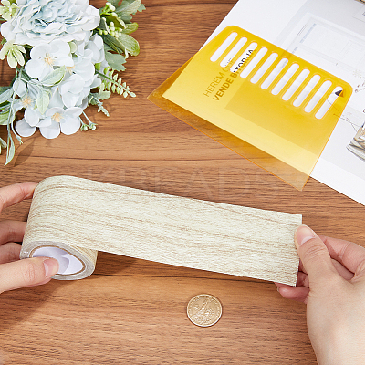 1 Roll Non-woven Fabrics Imitation Wood Grain Adhesive Tape DIY-GF0008-77C-1