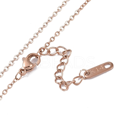 Ion Plating(IP) 304 Stainless Steel Cable Chain Necklaces NJEW-G081-10RG-1