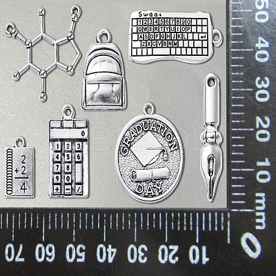 100Pcs 10 Styles Tibetan Style Alloy Pendants TIBEP-CJ0001-92-1