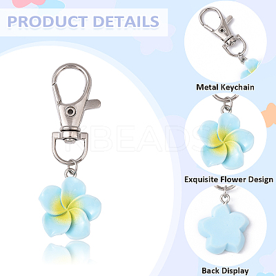 30Pcs 6 Colors Resin Flower Pendant Decorations HJEW-YW00140-1