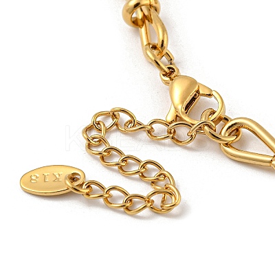 201 Stainless Steel Bowknot Link Chain Bracelets BJEW-G696-02G-1