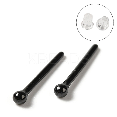 Hypoallergenic Bioceramics Zirconia Ceramic Ball Stud Earrings EJEW-F340-02B-1