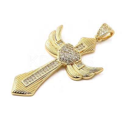 Brass Micro Pave Cubic Zirconia Pendants KK-A266-06A-G-1