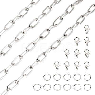 DIY Aluminium Paperclip Chains Bracelets/Necklaces Making Kit DIY-TA0012-91P-1