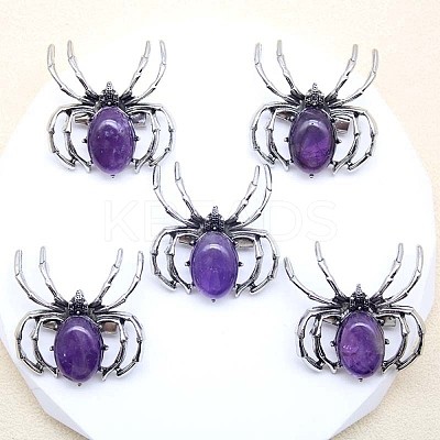 Natural Amethyst Brooch PW-WG35787-16-1