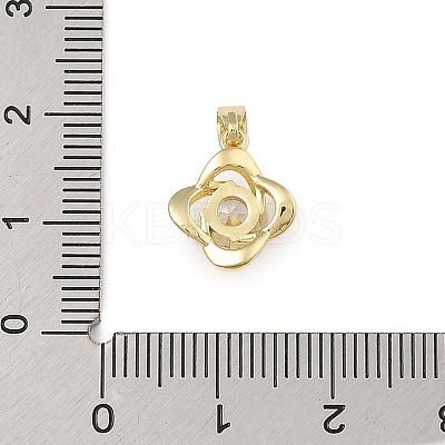Brass Micro Pave Cubic Zirconia Pendants KK-U041-02G-02-1