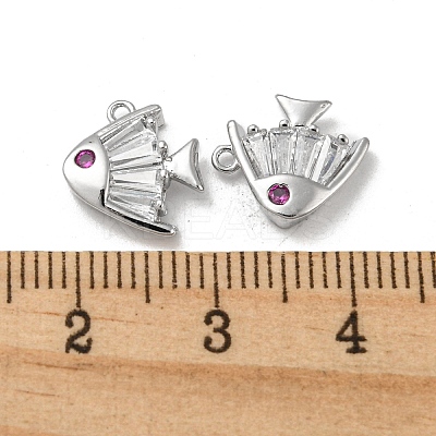 Brass Micro Pave Cubic Zirconia Charms KK-H460-33P-1