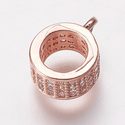 Brass Cubic Zirconia Tube Bails KK-P134-63RG-1